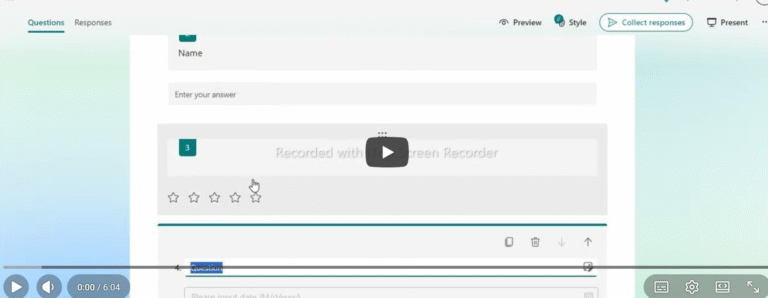 Creating a new form and survey and Exploring a question types setting