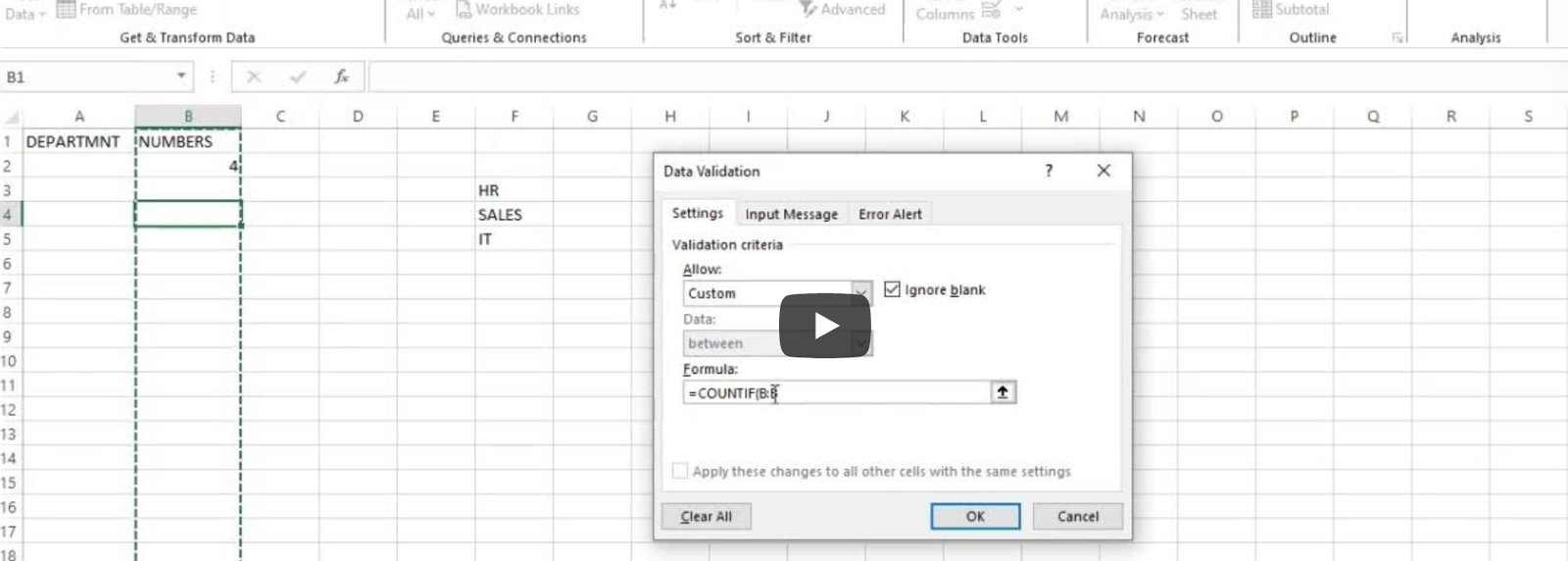 Data Validation contd